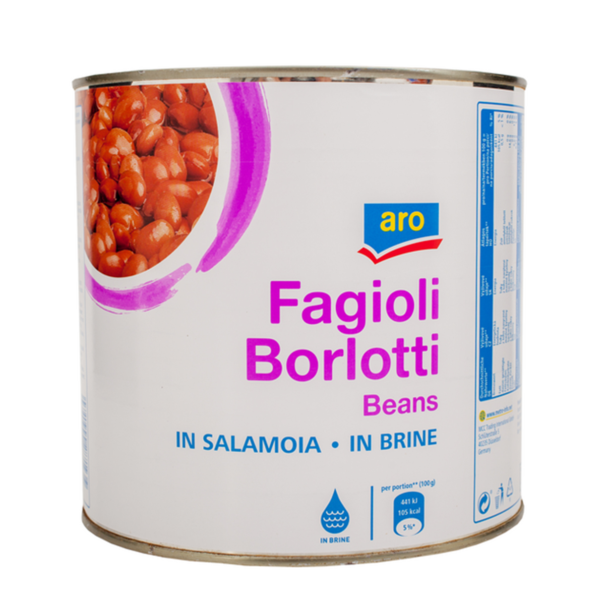 aro Pasulj šareni borlotti 2,5 kg konzerva