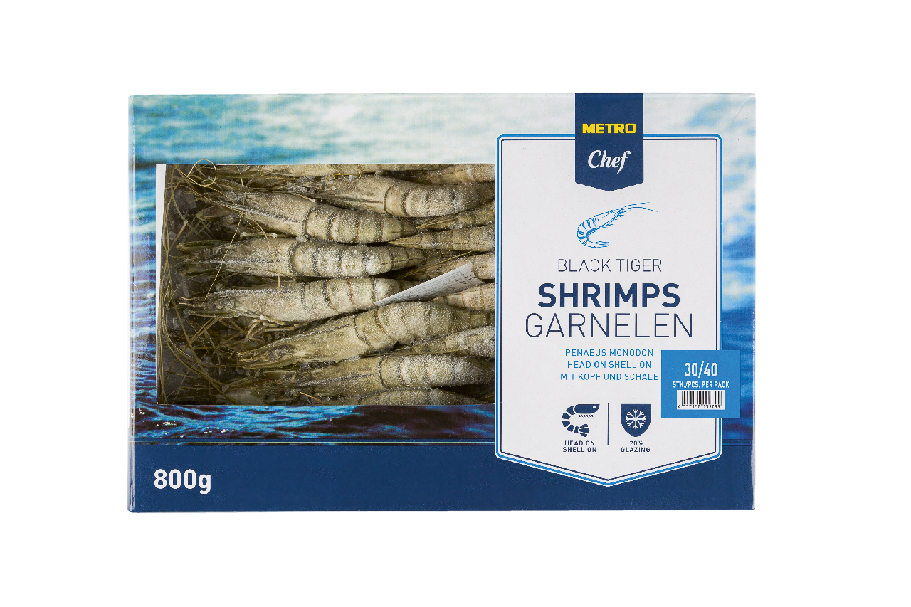METRO Chef Zamznute kozice black tiger 31-40 kom/pak, 800 g