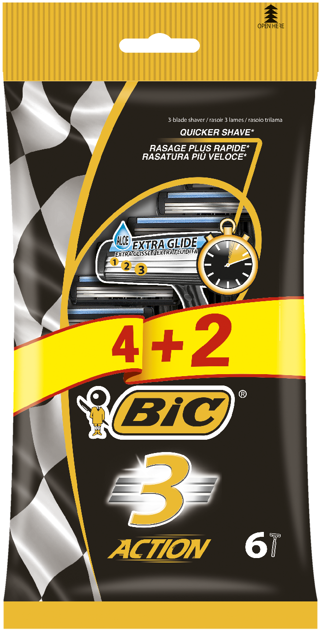 BiC Brijač 3 action 6 kom, 4+2 gratis