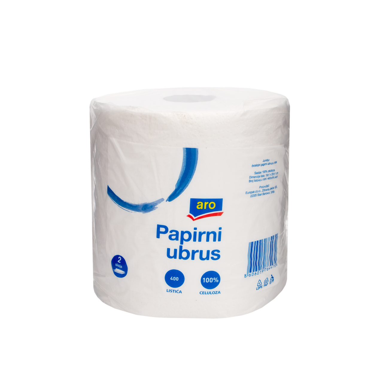 aro Papirni ubrus jumbo dvoslojni 400 lista 1/1