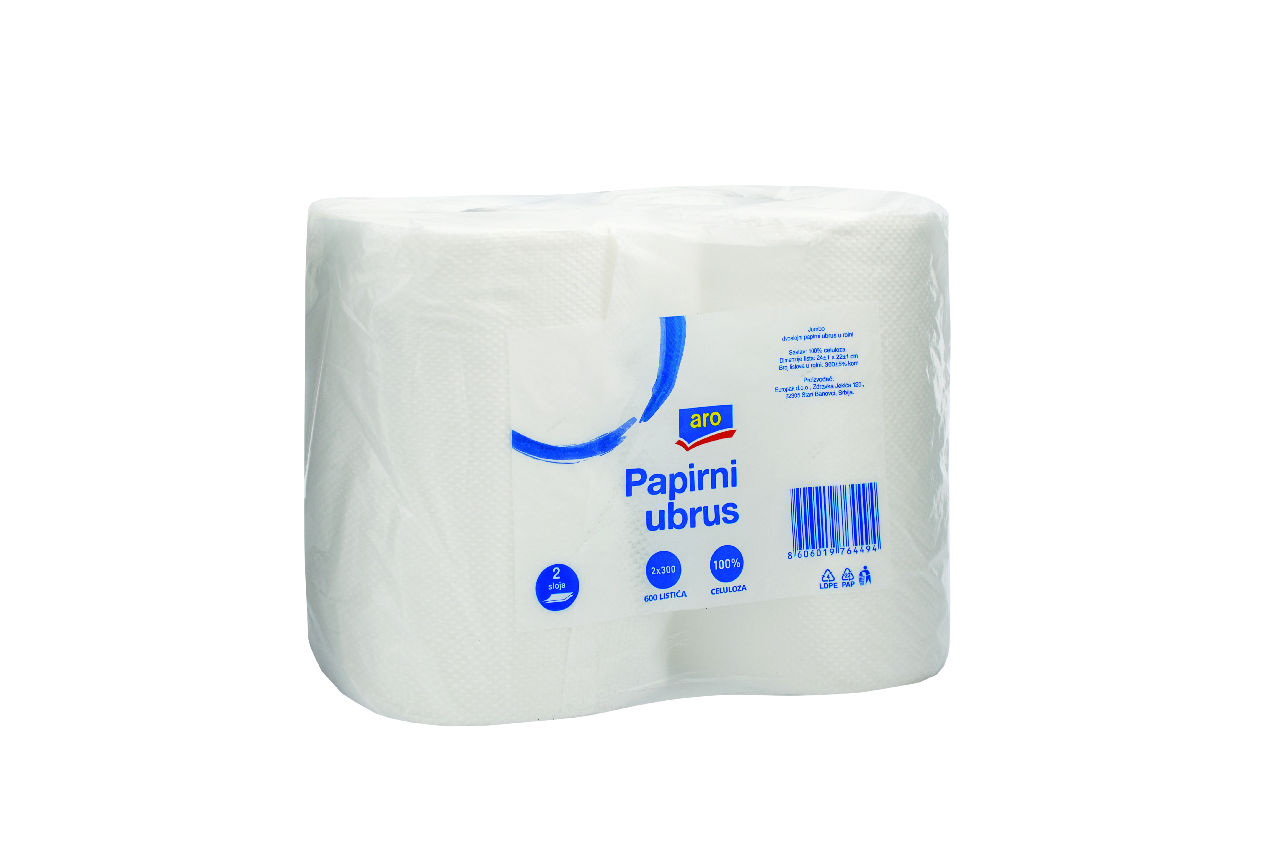 aro Papirni ubrus jumbo dvoslojni 2X300 lista 2/1