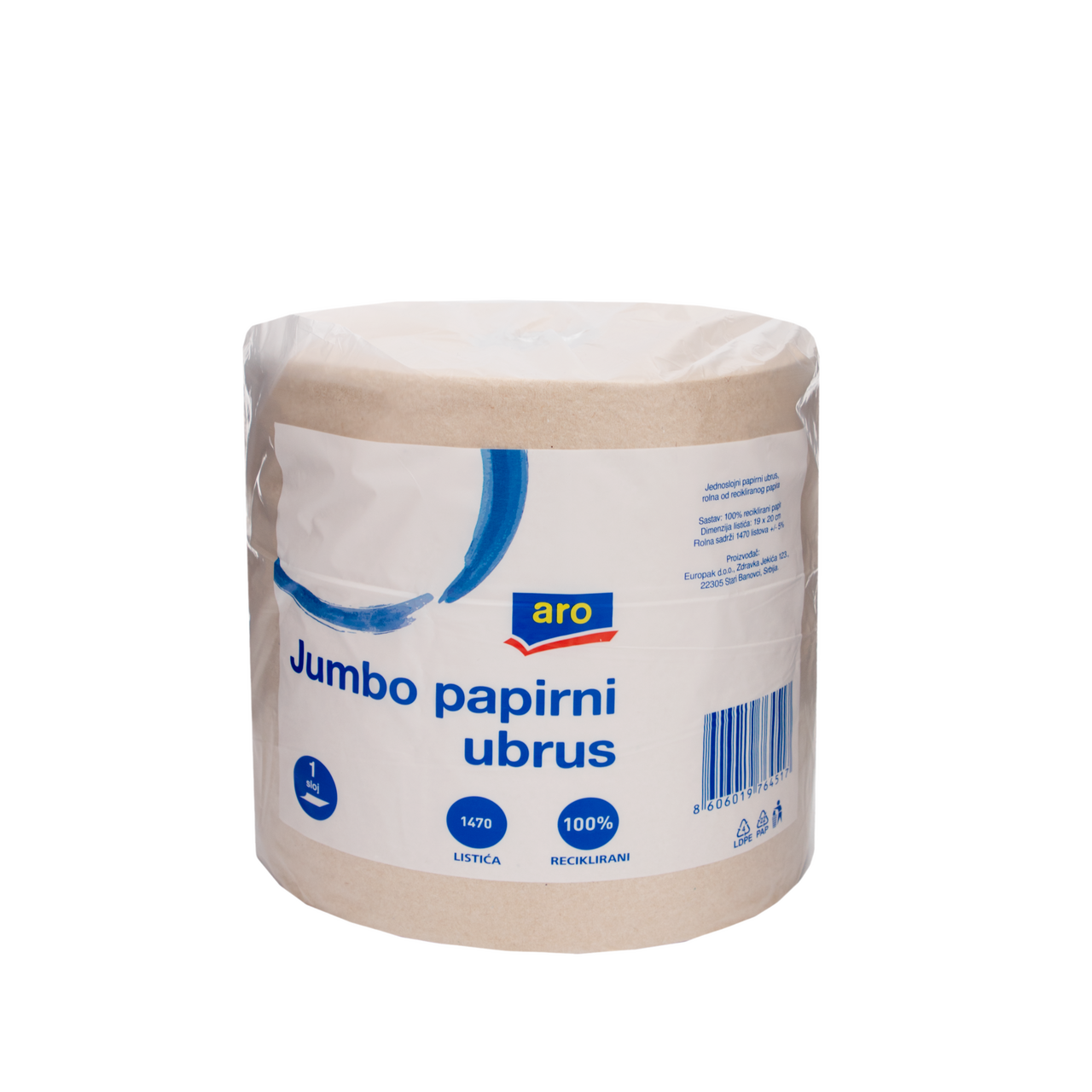 aro Jumbo papirni ubrus jednoslojni reciklirani 1470 lista 1/1