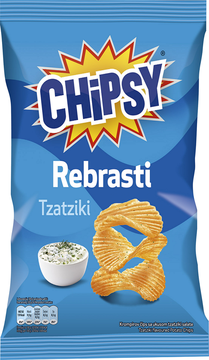 CHIPSY Čips rebrasti tzatziki 140 g kesa