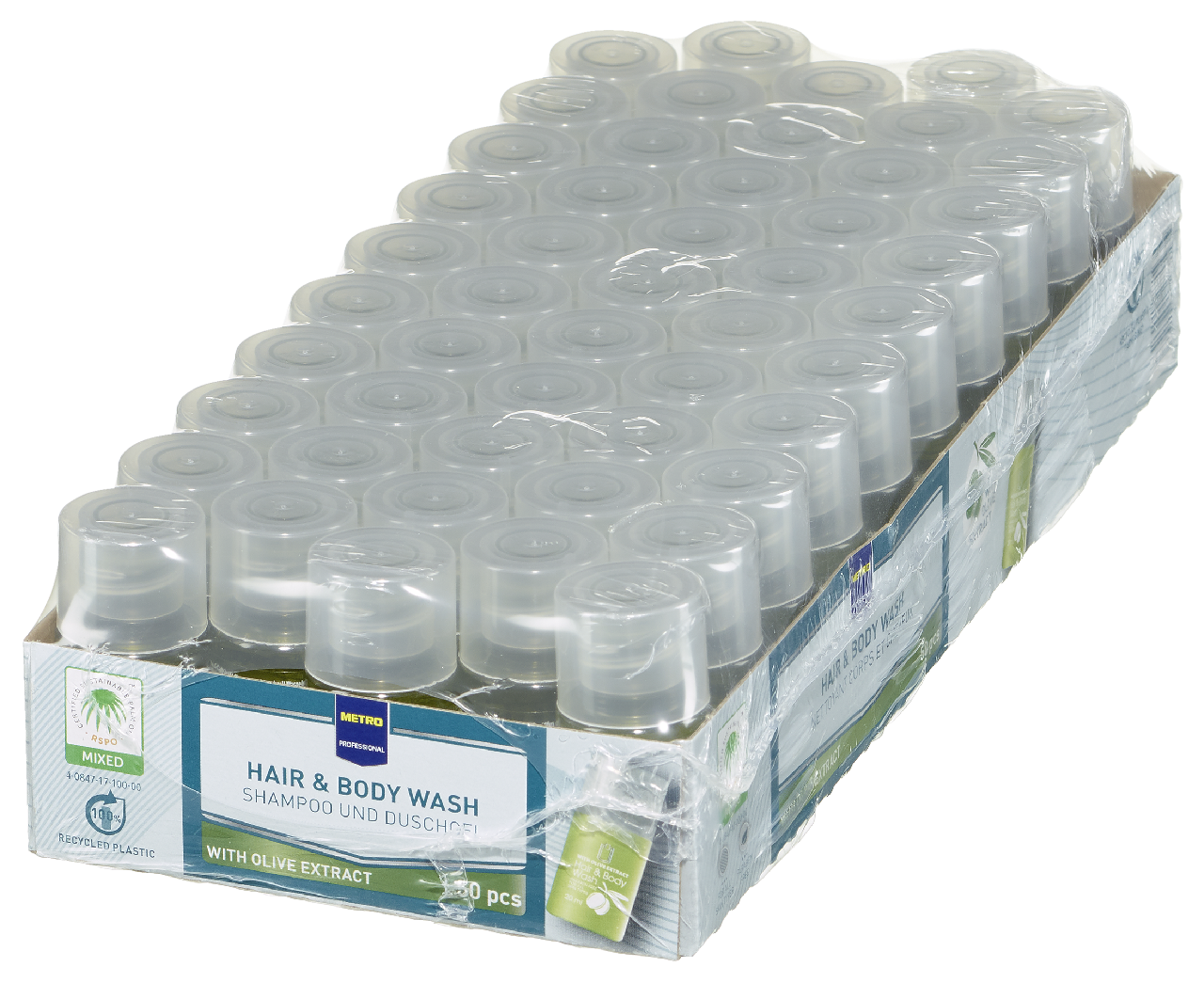 METRO PROFESSIONAL Gel za kosu i telo maslina 20 ml X 50 kom, 1 l