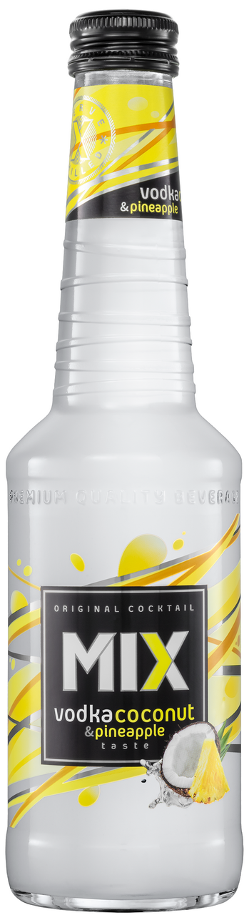 MIX Koktel gazirani alkoholni vodka & pineapple coconut Vol. 4%, 0,33 l