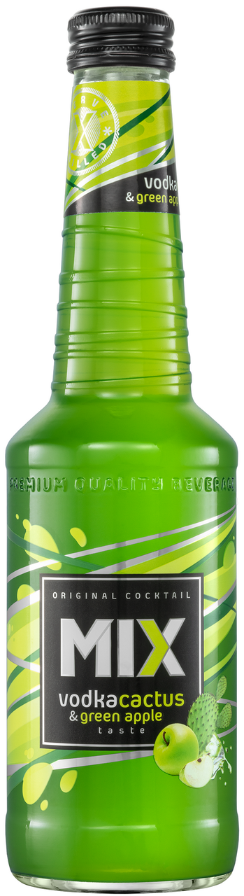 MIX Koktel gazirani alkoholni vodka cactus & green apple Vol. 4%, 0,33 l