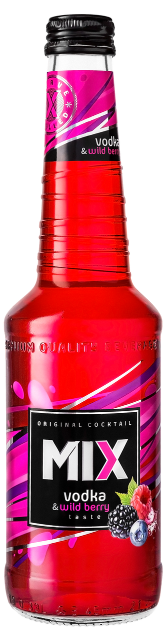 MIX Koktel gazirani alkoholni vodka & wild berry Vol. 4%, 0,33 l