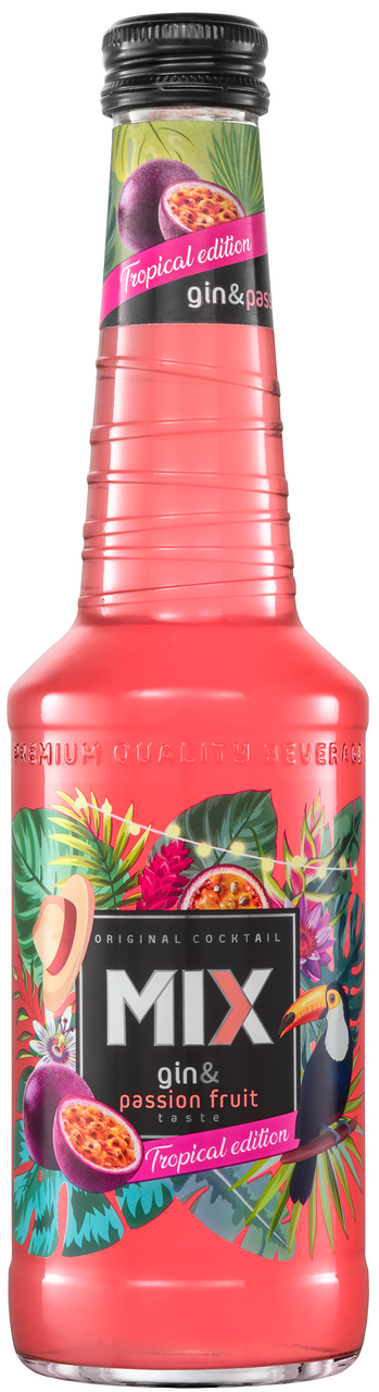 MIX Koktel gazirani alkoholni gin & passion fruit Vol. 4%, 0,33 l