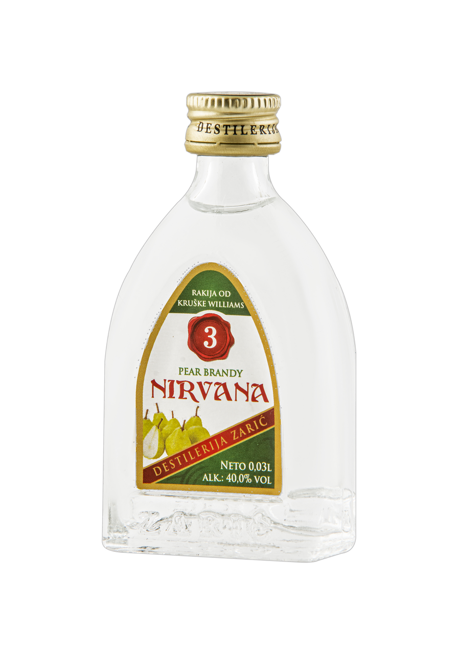 DESTILERIJA ZARIĆ Rakija nirvana-kruška 40% vol 0,03 l