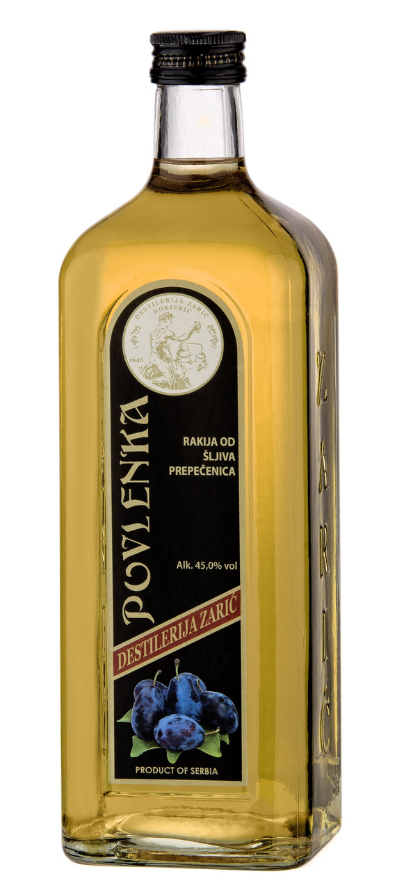 DESTILERIJA ZARIĆ Rakija povlenka od šljiva prepečenica odležala 3 god, 45% vol 1 l