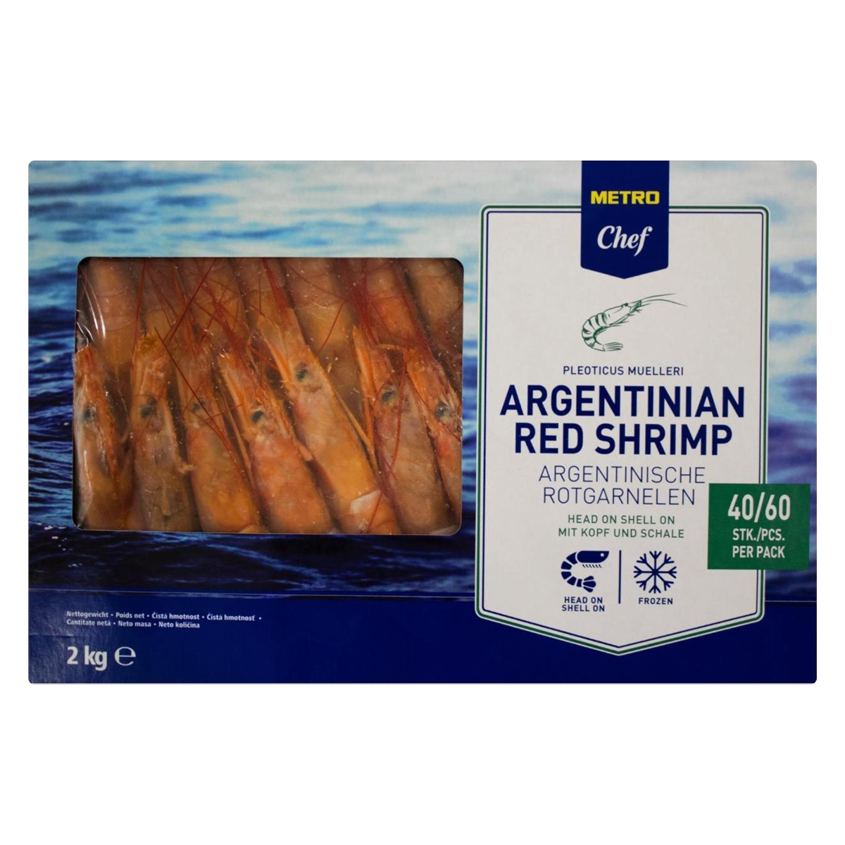 METRO Chef Zamrznute argentinske crvene kozice L2, 40-60 kom/pak, 2 kg