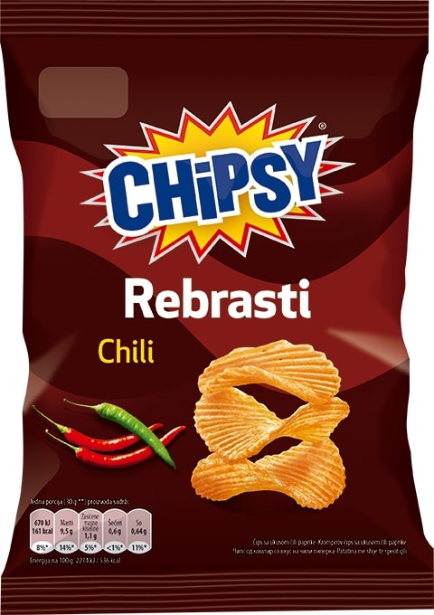 CHIPSY Čips rebrasti chili 60 g