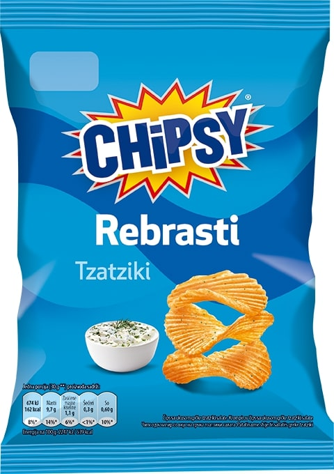 CHIPSY Čips rebrasti tzatziki 60 g