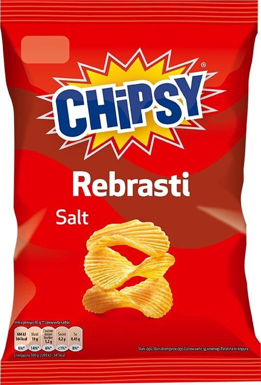 CHIPSY Čips rebrasti slani 95 g