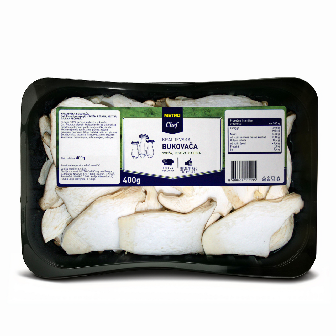 METRO Chef Pečurke kraljevska bukovača rezana 400 g