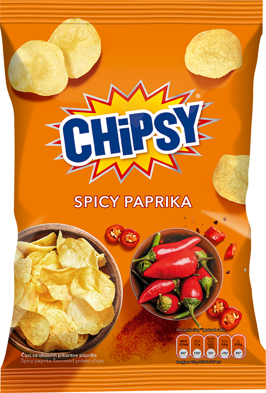 CHIPSY Čips ravan spicy paprika 140 g