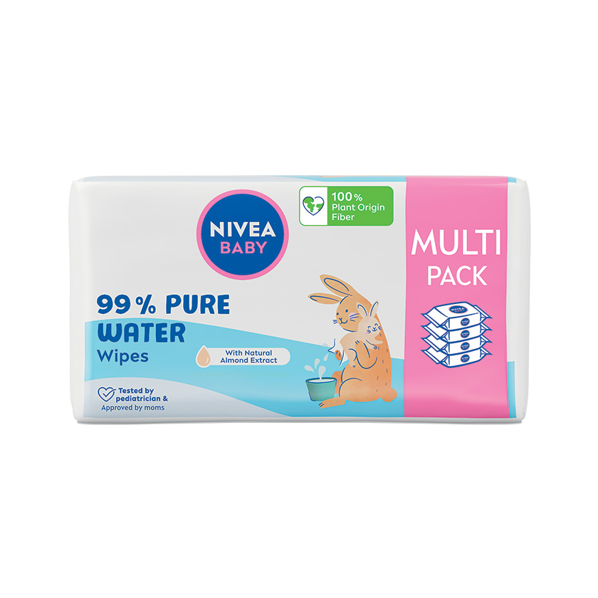 NIVEA BABY Vlažne maramice 99 % pure water 4 pakovanja x 57 komada