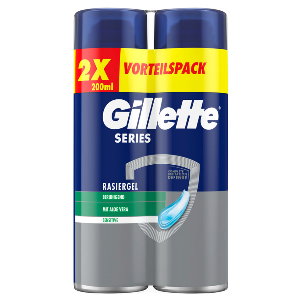 Gillette Gel za brijanje series shooting sensitive 200 ml x 2 kom, 400 ml