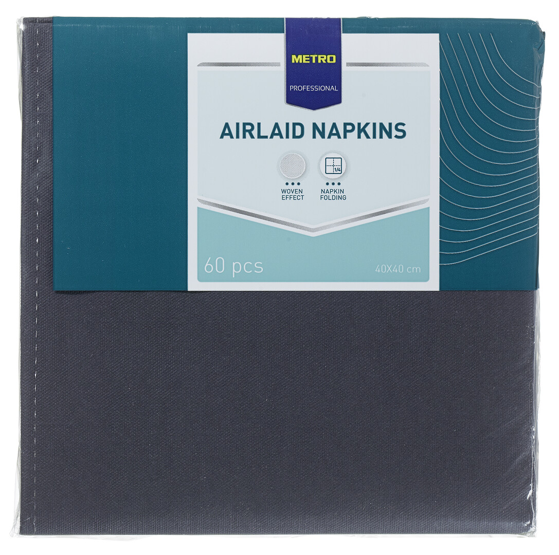 METRO PROFESSIONAL Salvete airlaid crne 40 x 40 cm 60/1