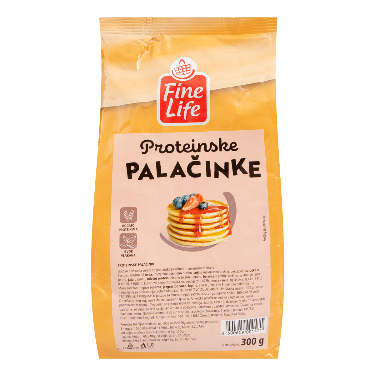 Fine Life Smeša za proteinske palačinke 300 g