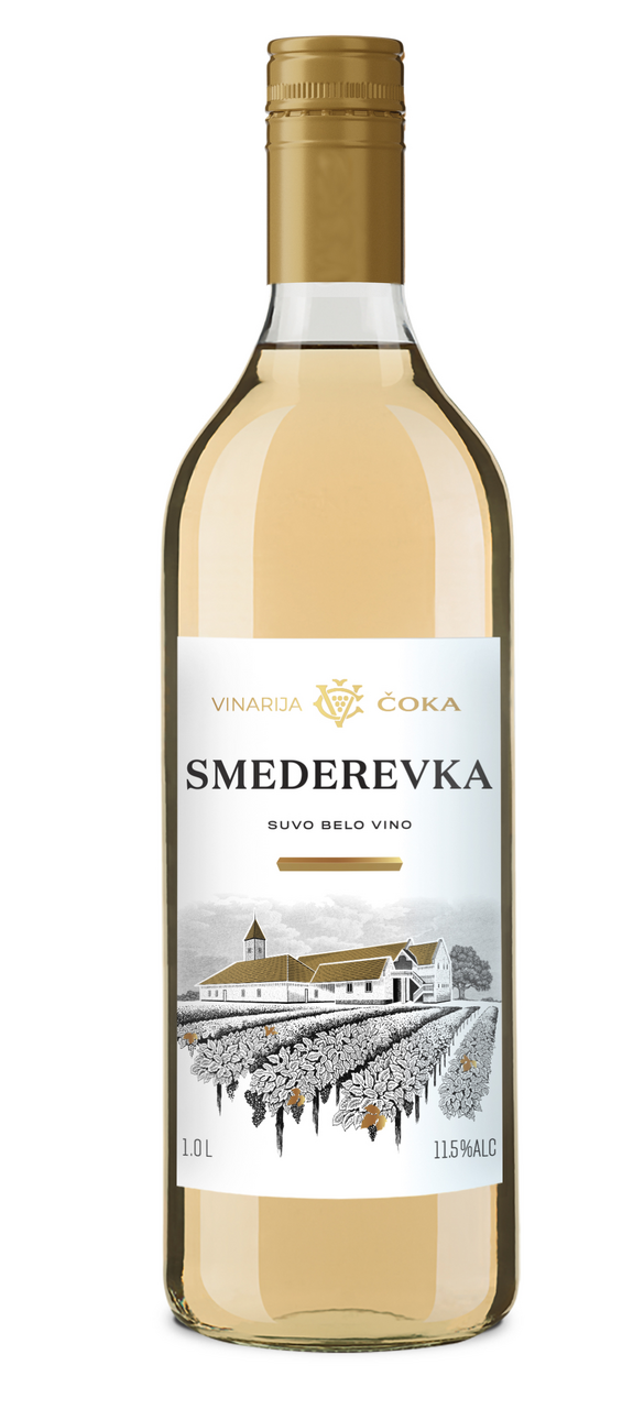 VINARIJA ČOKA Belo vino smederevka 11,5% vol 1 l