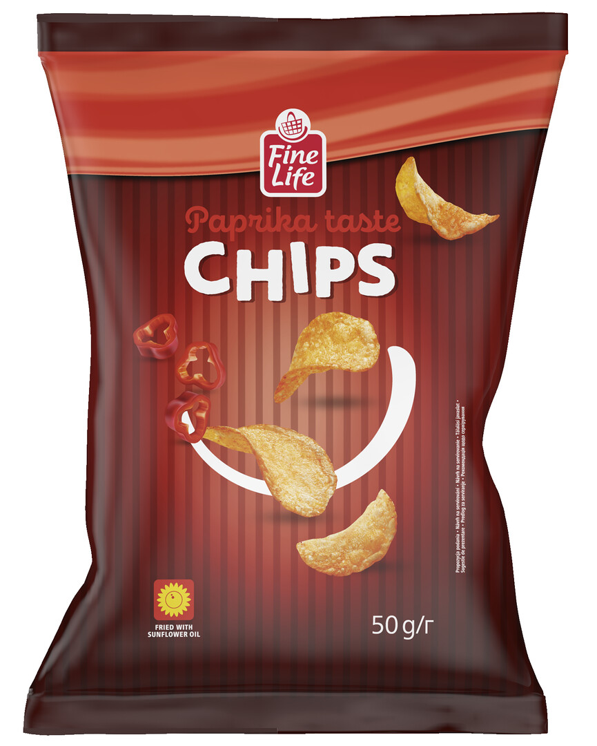 Fine Life Čips od krompira paprika 50 g