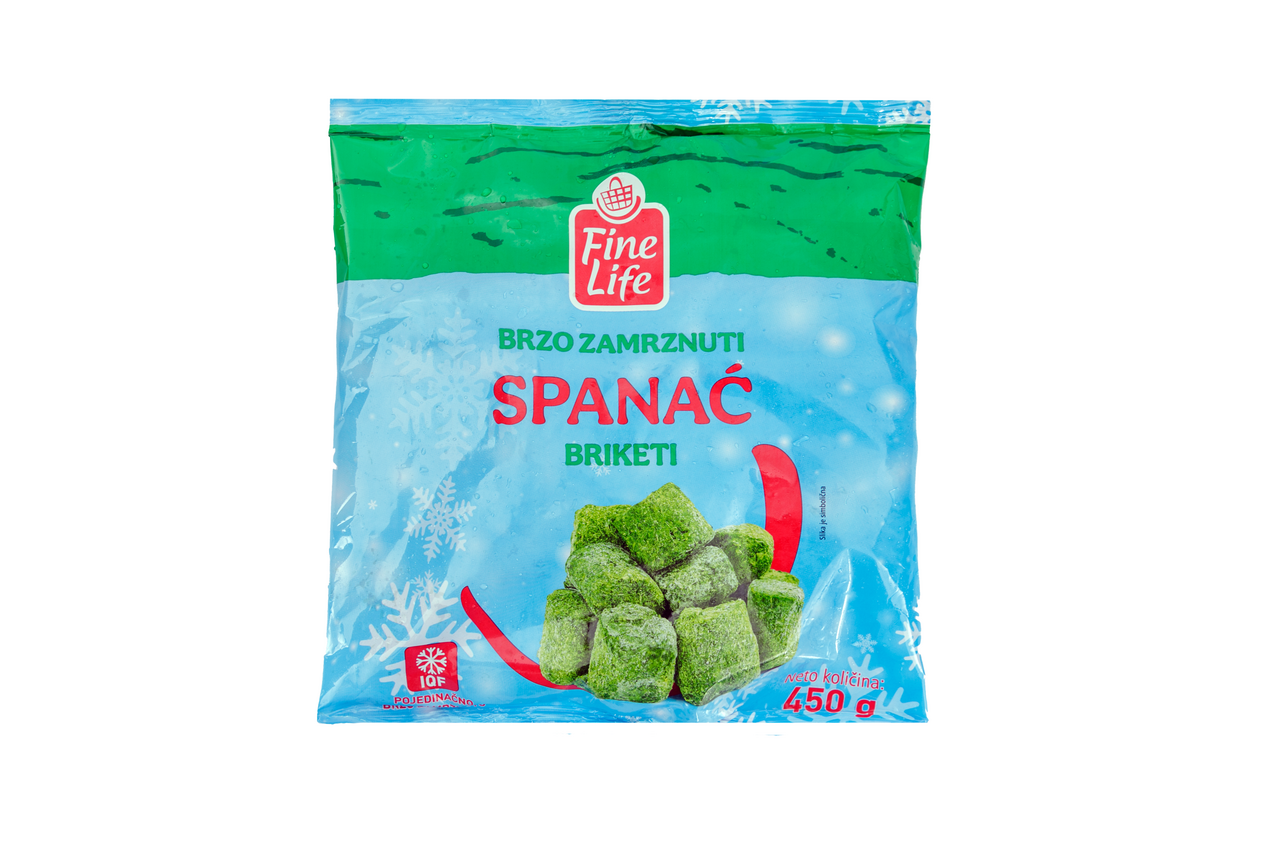 Fine Life Smrznuti spanać u briketima 450 g