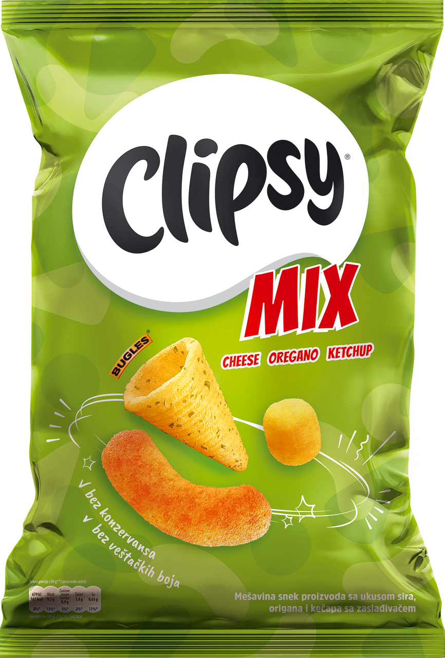 Clipsy Flips mix 2 sir, origano i kečap sa zaslađivačem 150 g