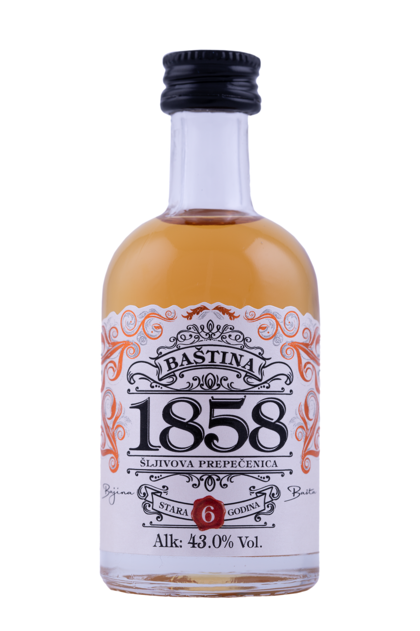 BB Rakija baština 1858 šljivova prepečenica 43% vol 0,05 l