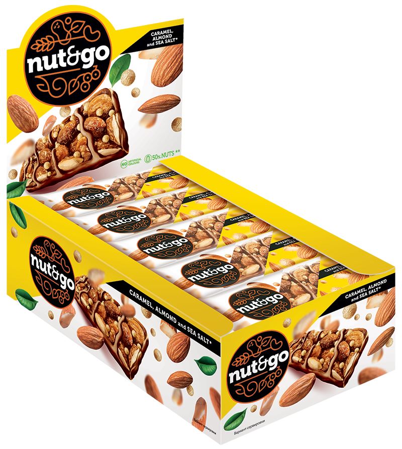 Bar nut & go karamel i badem 34g