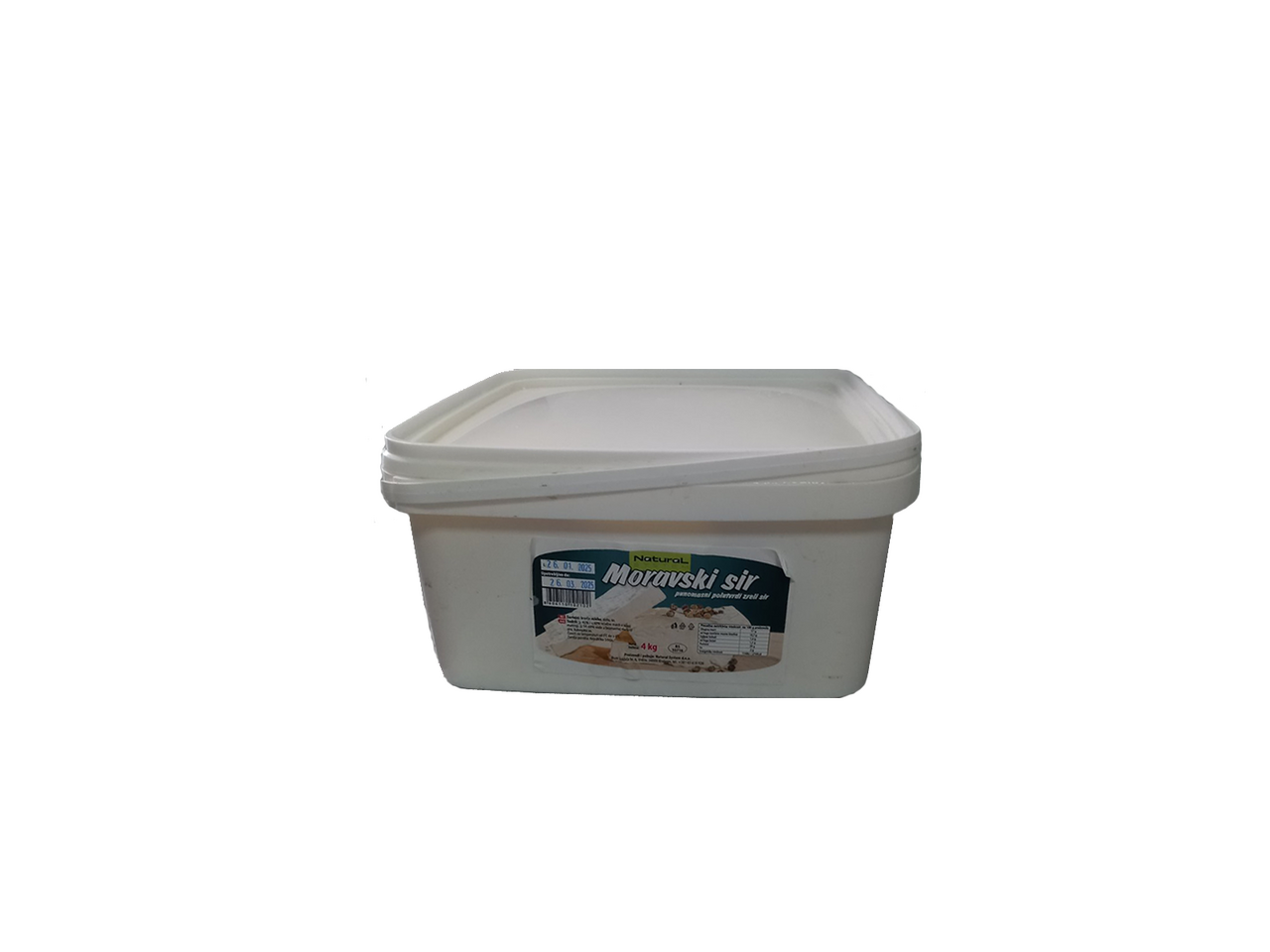 NaturaL Moravski sir punomasni polutvrdi zreli 4 kg, kantica