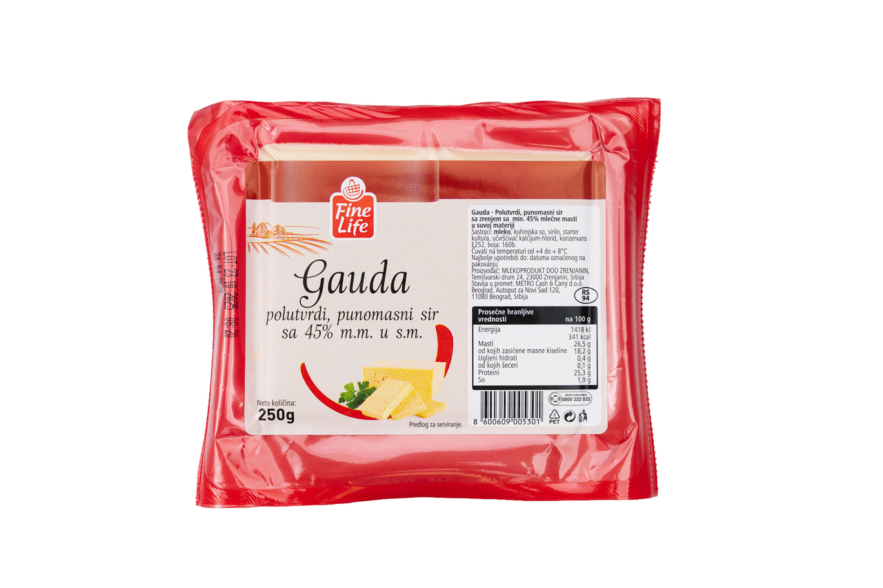 Fine Life Sir gauda 45% mm 250 g