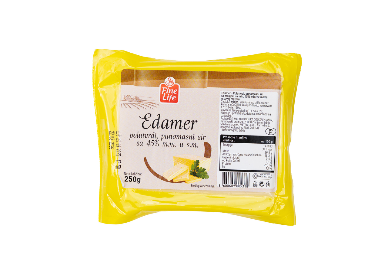 Fine Life Sir edamer 45% mm 250 g