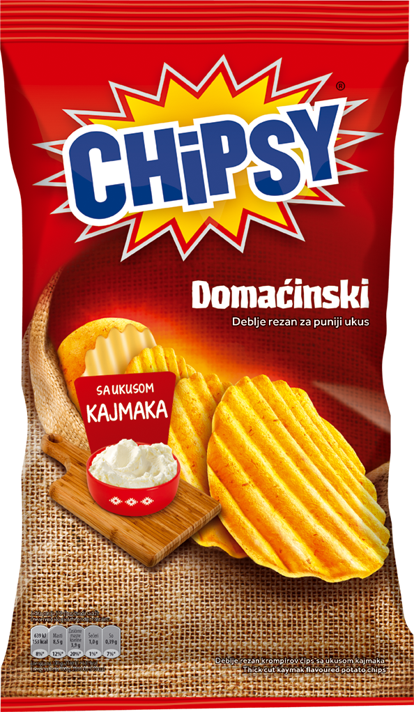 CHIPSY Domaćinski čips ukus kajmak 145 g