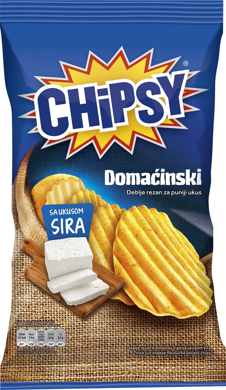 CHIPSY Domaćinski čips sir 145 g