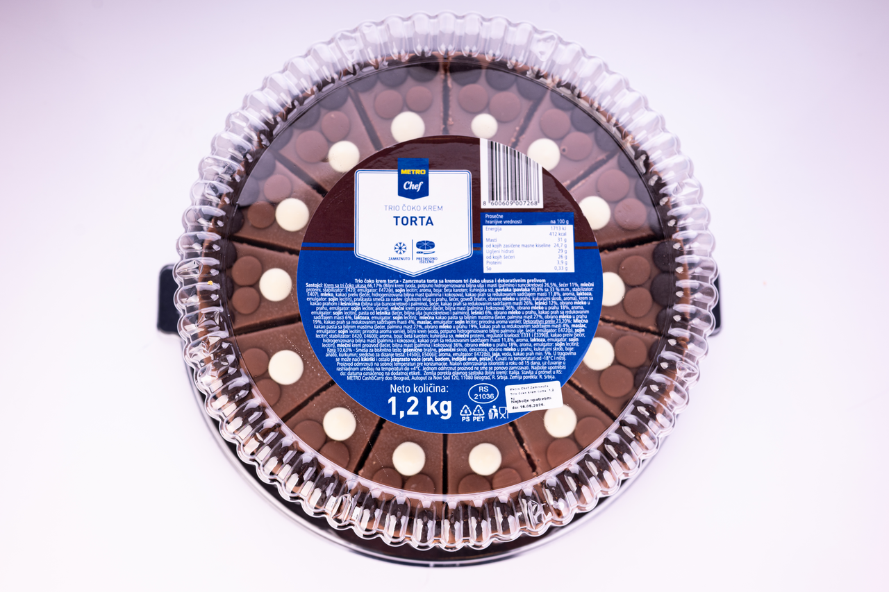 METRO Chef Zamznuta torta sa kremom 3 čoko ukusa 1,2 kg
