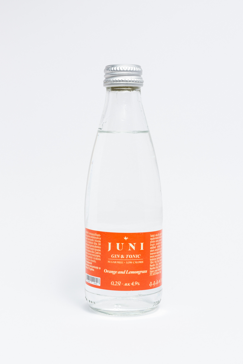 JUNI Koktel džin&tonic pomorandža i limunova trava 0,25 l