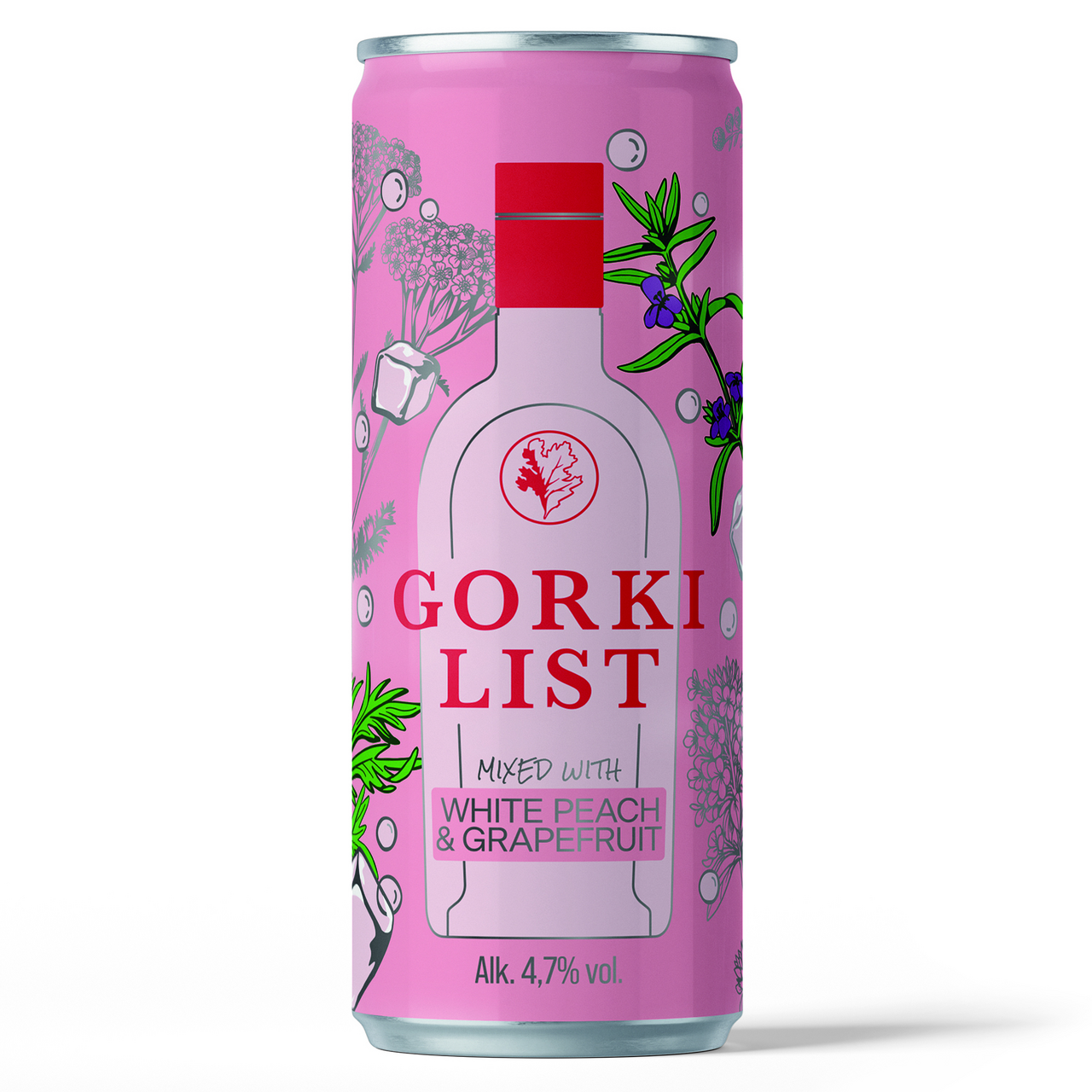 GORKI LIST Gorki liker sa ukusom breskve i grejpa 4,7 % vol 0,33 l, limenka