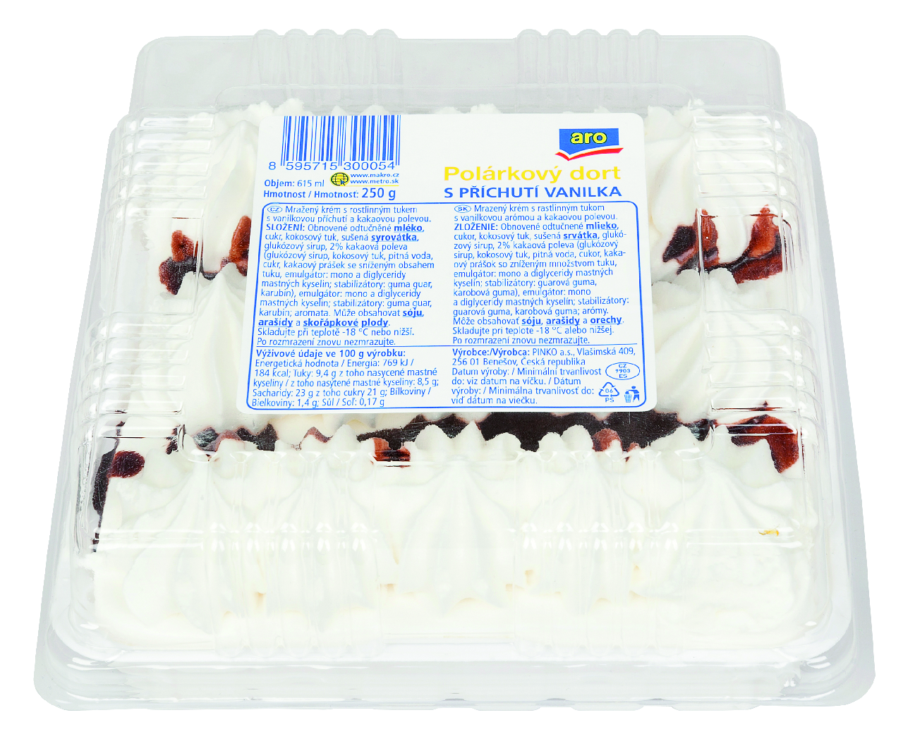aro Nanuková torta vanilková mraz. 615 ml