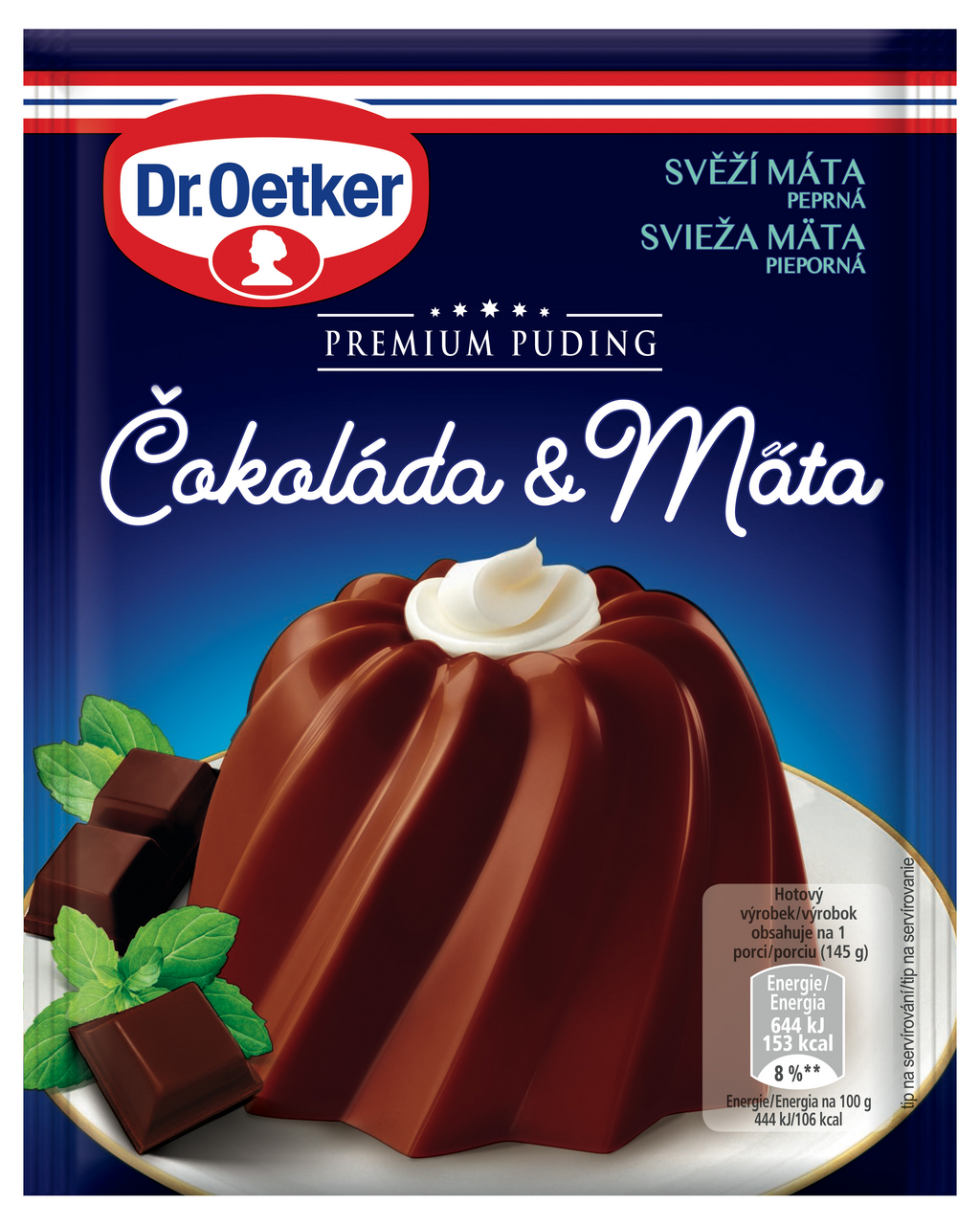 Dr. Oetker Premium Puding čokoláda a mäta 50 g
