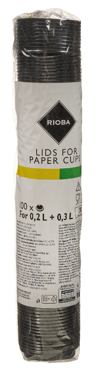 RIOBA Viečka 8 cm plast čierne 100 ks