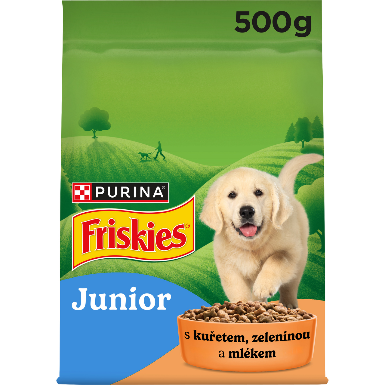 Friskies Junior granuly pre šteniatka kura s mliekom, zelenina 500 g