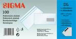 SIGMA Obálka DL s okienkom samolepiaca biela 100 ks