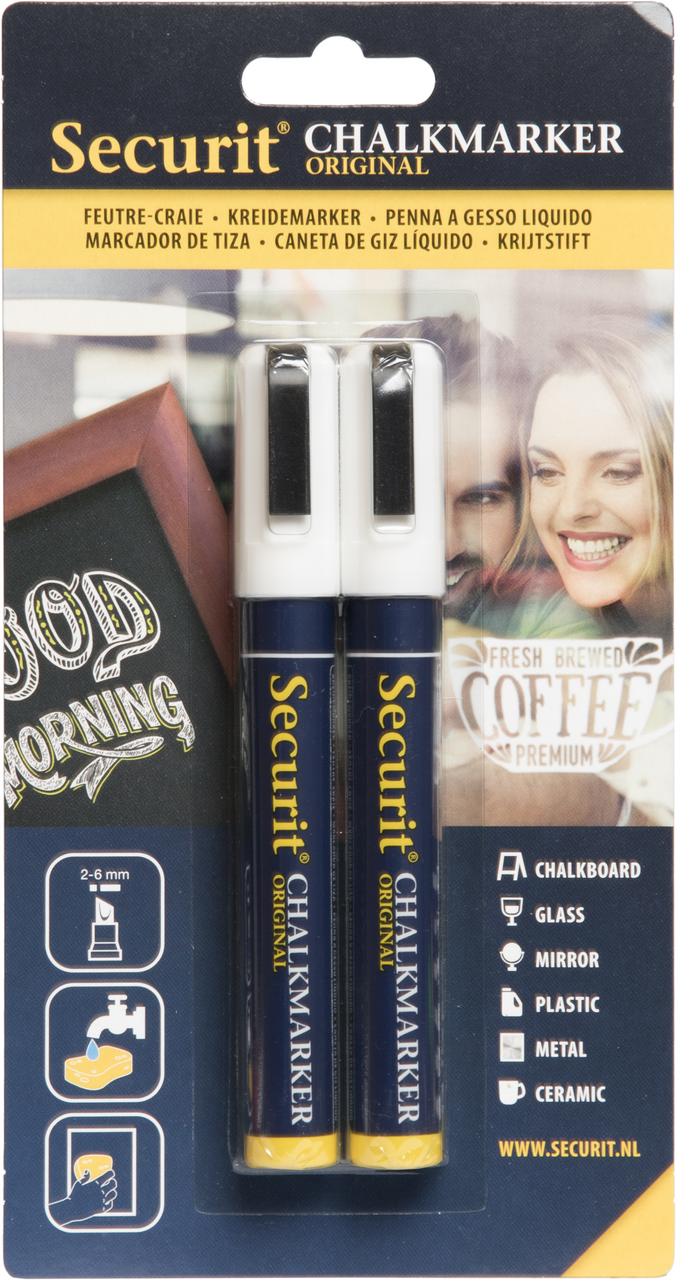 Securit Popisovač 2-6mm biely 2ks