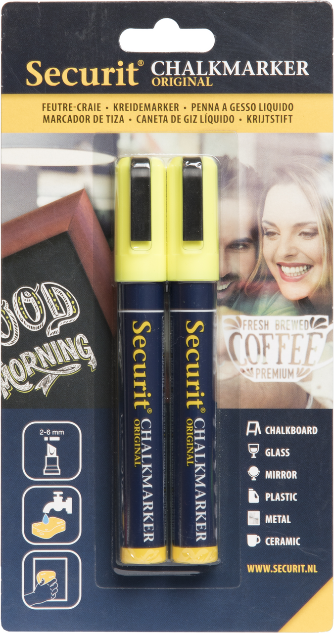 Securit Popisovač 2-6mm žltý 2ks