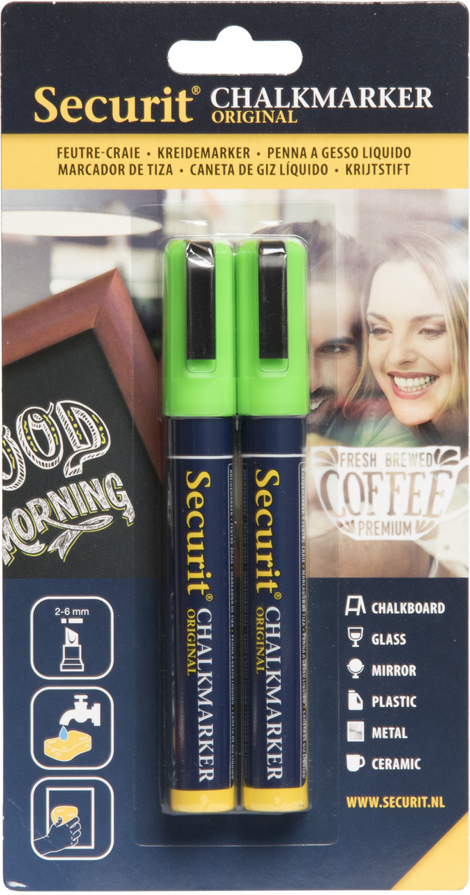 Securit Popisovač 2-6mm zelený 2ks