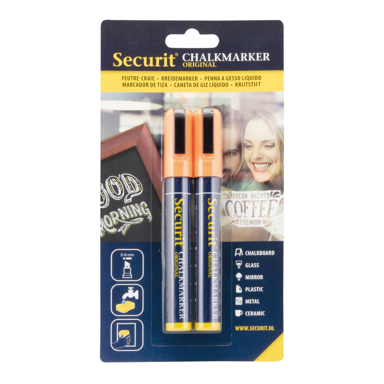 Securit Popisovač 2-6mm oranžový 2 ks