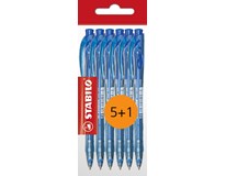 Pero guličkové Liner 308 modré STABILO 5+1 ks