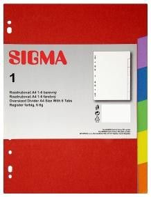 SIGMA Rozdružovač A4 6 farieb 1 ks