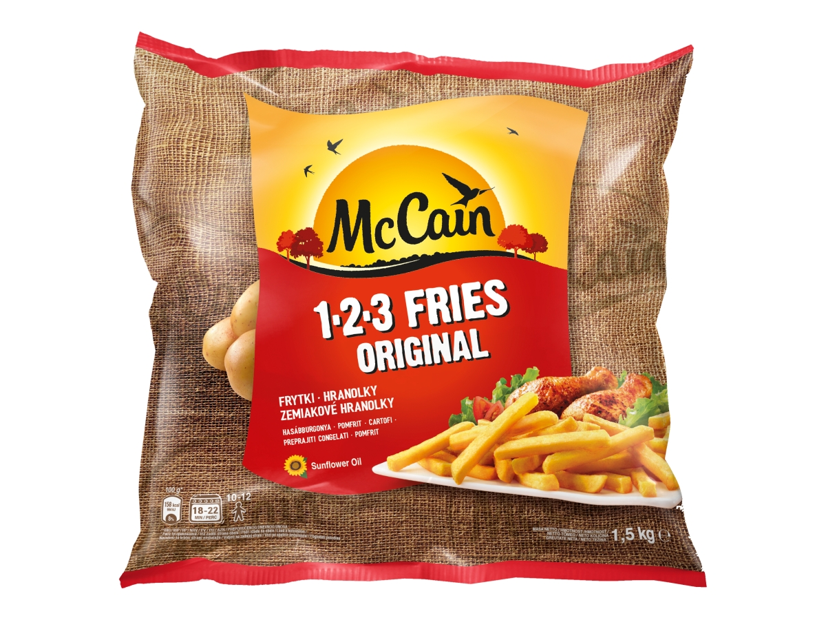 McCain 1.2.3 Fries Original hranolky zemiakové mraz. 1,5 kg